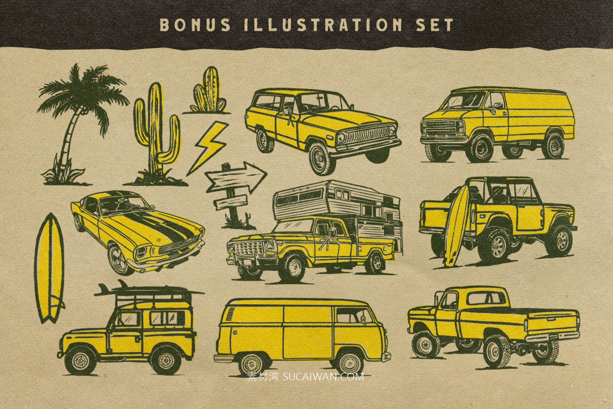 复古怀旧经典美式西洋粗犷咖啡店海报服装品牌设计PSAI无衬线英文字体安装包 Wayside Colorado Font Collection , 第7张-素材湾丨精选海外优质设计素材资源 复古怀旧经典美式西洋粗犷咖啡店海报服装品牌设计PSAI无衬线英文字体安装包 Wayside Colorado Font Collection , sucaiwan.com