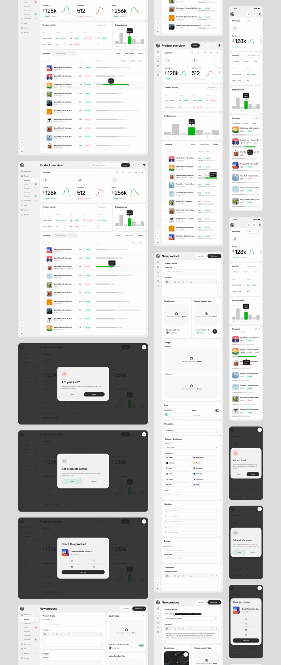 990个响应式双配色数据统计看板仪表盘ui界面设计模板+组件figma素材 Core 2.0 – Dashboard Builder , 第12张-素材湾丨精选海外优质设计素材资源 990个响应式双配色数据统计看板仪表盘ui界面设计模板+组件figma素材 Core 2.0 – Dashboard Builder , sucaiwan.com