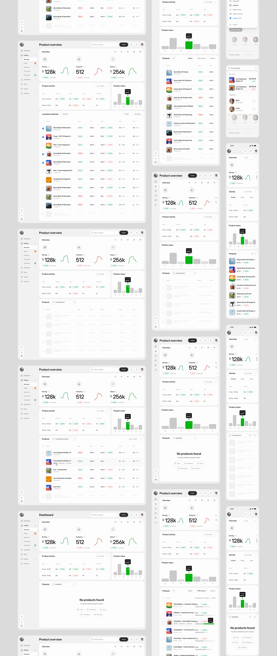 990个响应式双配色数据统计看板仪表盘ui界面设计模板+组件figma素材 Core 2.0 – Dashboard Builder , 第11张-素材湾丨精选海外优质设计素材资源 990个响应式双配色数据统计看板仪表盘ui界面设计模板+组件figma素材 Core 2.0 – Dashboard Builder , sucaiwan.com