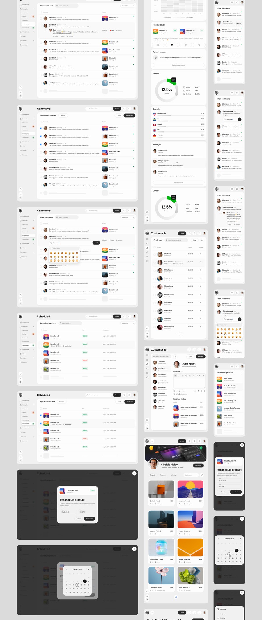 990个响应式双配色数据统计看板仪表盘ui界面设计模板+组件figma素材 Core 2.0 – Dashboard Builder , 第15张-素材湾丨精选海外优质设计素材资源 990个响应式双配色数据统计看板仪表盘ui界面设计模板+组件figma素材 Core 2.0 – Dashboard Builder , sucaiwan.com