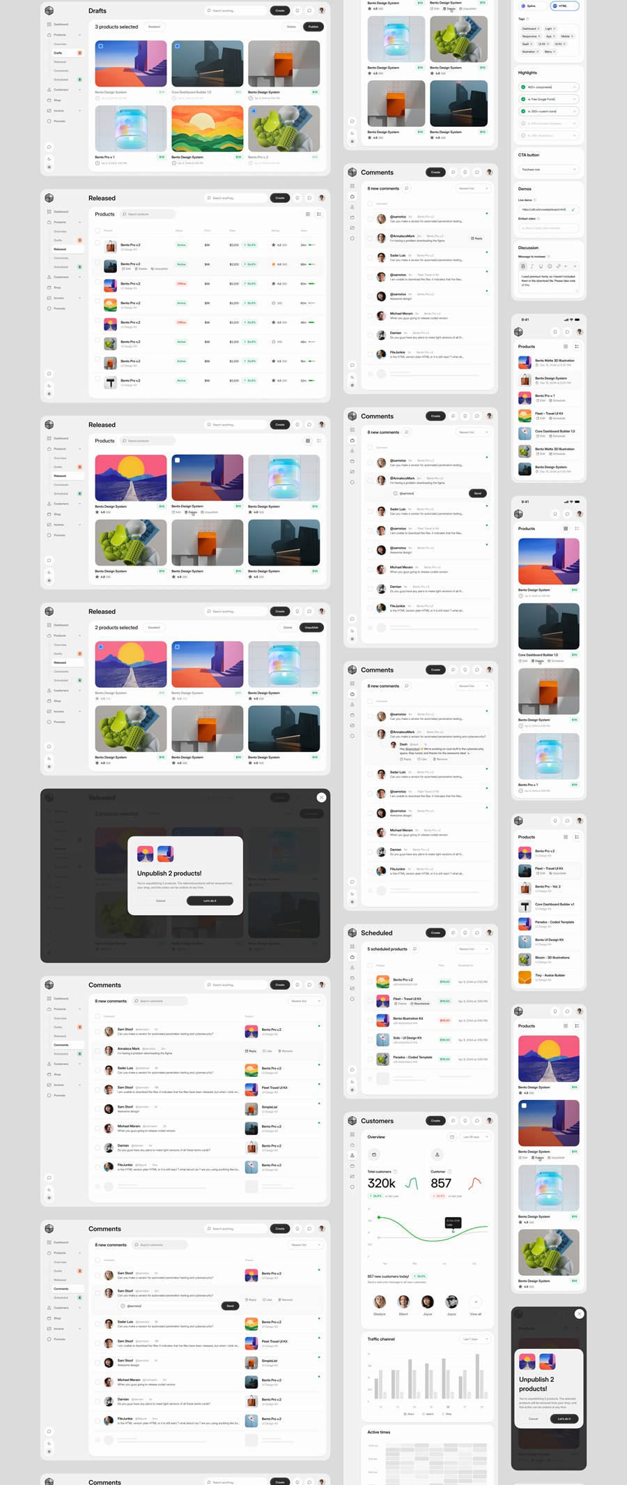 990个响应式双配色数据统计看板仪表盘ui界面设计模板+组件figma素材 Core 2.0 – Dashboard Builder , 第14张-素材湾丨精选海外优质设计素材资源 990个响应式双配色数据统计看板仪表盘ui界面设计模板+组件figma素材 Core 2.0 – Dashboard Builder , sucaiwan.com