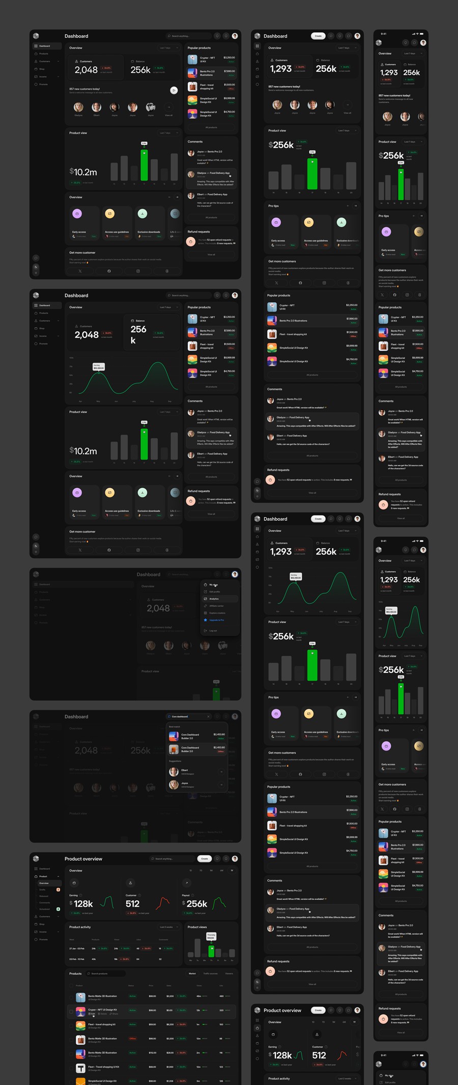 990个响应式双配色数据统计看板仪表盘ui界面设计模板+组件figma素材 Core 2.0 – Dashboard Builder , 第19张-素材湾丨精选海外优质设计素材资源 990个响应式双配色数据统计看板仪表盘ui界面设计模板+组件figma素材 Core 2.0 – Dashboard Builder , sucaiwan.com