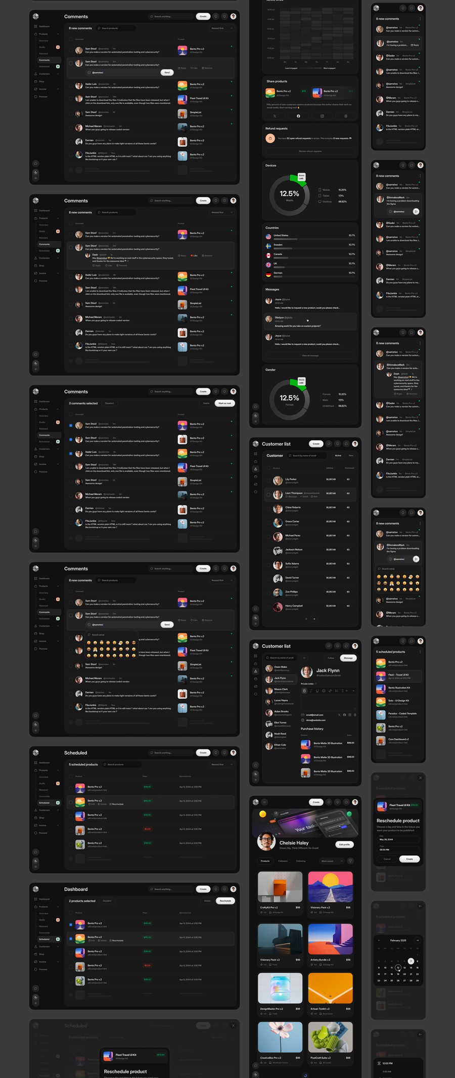 990个响应式双配色数据统计看板仪表盘ui界面设计模板+组件figma素材 Core 2.0 – Dashboard Builder , 第24张-素材湾丨精选海外优质设计素材资源 990个响应式双配色数据统计看板仪表盘ui界面设计模板+组件figma素材 Core 2.0 – Dashboard Builder , sucaiwan.com