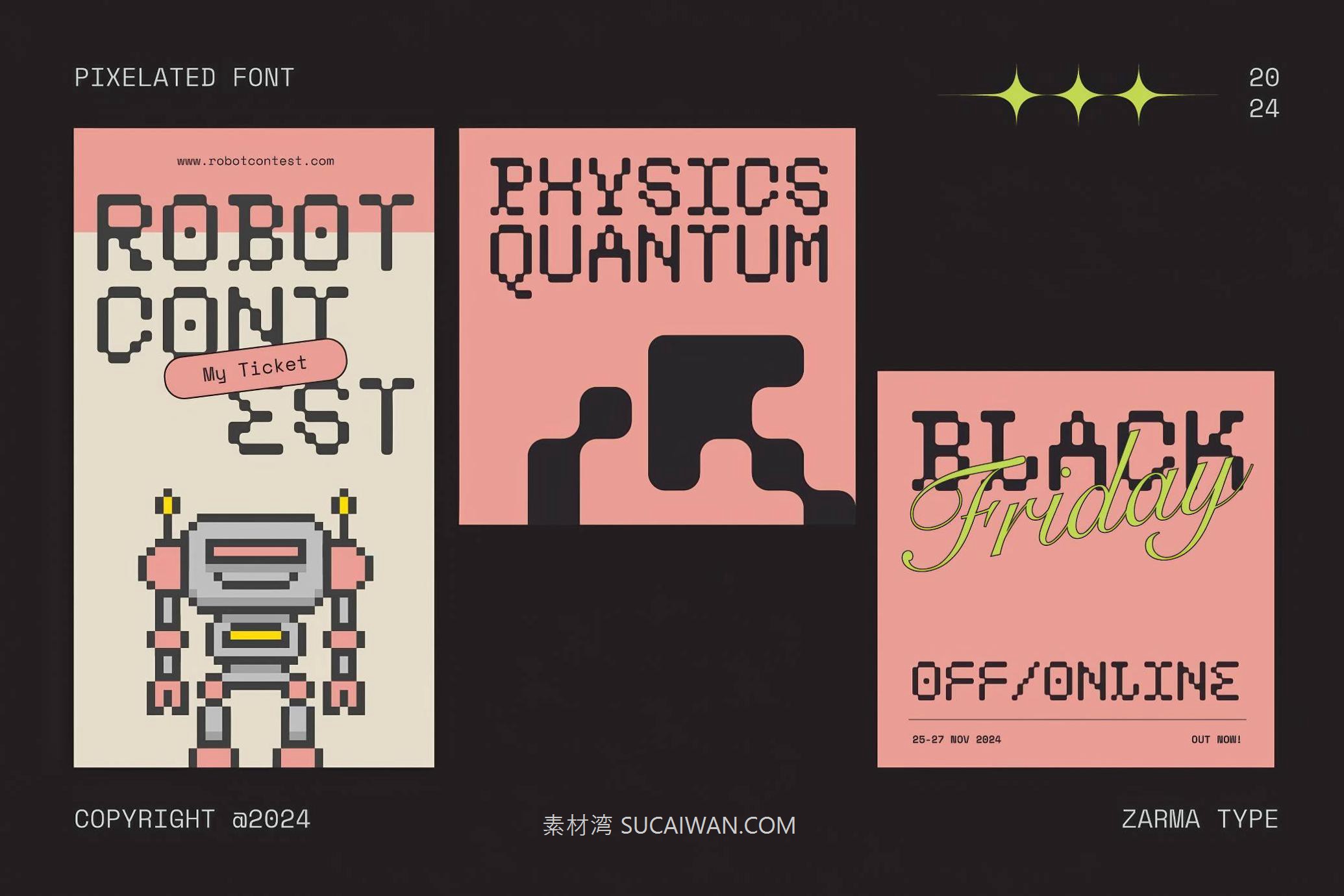 现代复古像素风品牌海报游戏排版设计装饰英文字体 Psygen — Modern Pixel Font 设计素材 第4张-素材湾丨精选海外优质设计素材资源 现代复古像素风品牌海报游戏排版设计装饰英文字体 Psygen — Modern Pixel Font 设计素材 sucaiwan.com