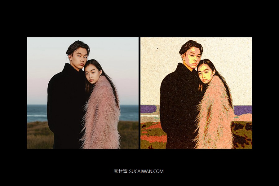 复古粗糙燥点绘画照片效果ps特效滤镜样机 Vintage Painting Photo Effect , 第2张-素材湾丨精选海外优质设计素材资源 复古粗糙燥点绘画照片效果ps特效滤镜样机 Vintage Painting Photo Effect , sucaiwan.com