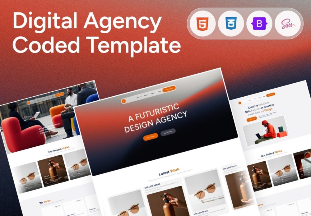 时尚响应式案例展示工作室设计服务公司网站界面设计html+css源码素材 Roxo – Digital Agency Template , 第1张-素材湾丨精选海外优质设计素材资源 时尚响应式案例展示工作室设计服务公司网站界面设计html+css源码素材 Roxo – Digital Agency Template , sucaiwan.com