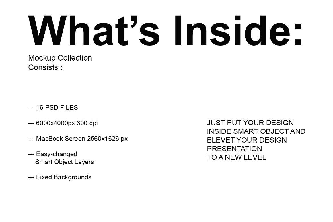 16款极简网站ui界面作品集设计手持苹果MacBook笔记本电脑贴图PSD样机模板 MacBook Mockups , sucaiwan.com
