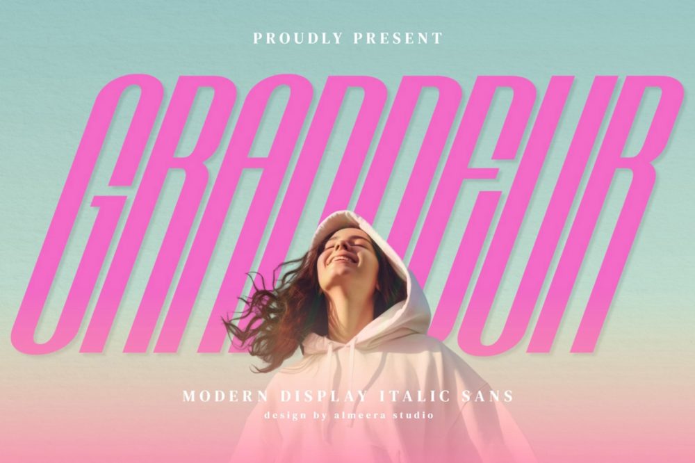 优雅复古品牌包装徽标设计无衬线英文字体安装包 Grandeur , sucaiwan.com