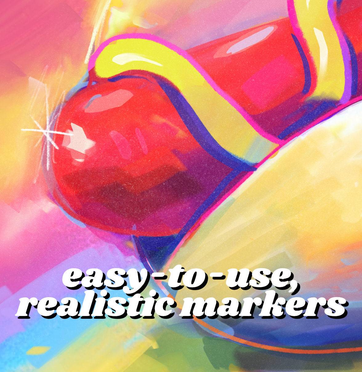 逼真马克笔记号笔颗粒纹理绘画效果procreate笔刷画笔素材 Markers 2022 – Brushes for Procreate , sucaiwan.com