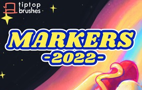 逼真马克笔记号笔颗粒纹理绘画效果procreate笔刷画笔素材 Markers 2022 – Brushes for Procreate