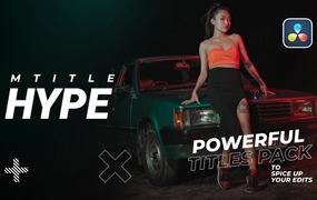 达芬奇预设：创意现代抽象动态海报活力动态文字标题排版设计视觉预设 MotionVFX – mTitle Hype DVR