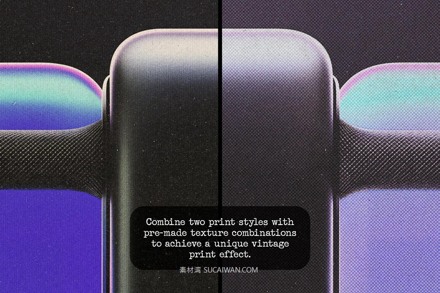 复古老式冲压头发灰尘噪点正宗印刷打印logo徽标特效叠加PSD样机 Authentic Vintage Printer , sucaiwan.com