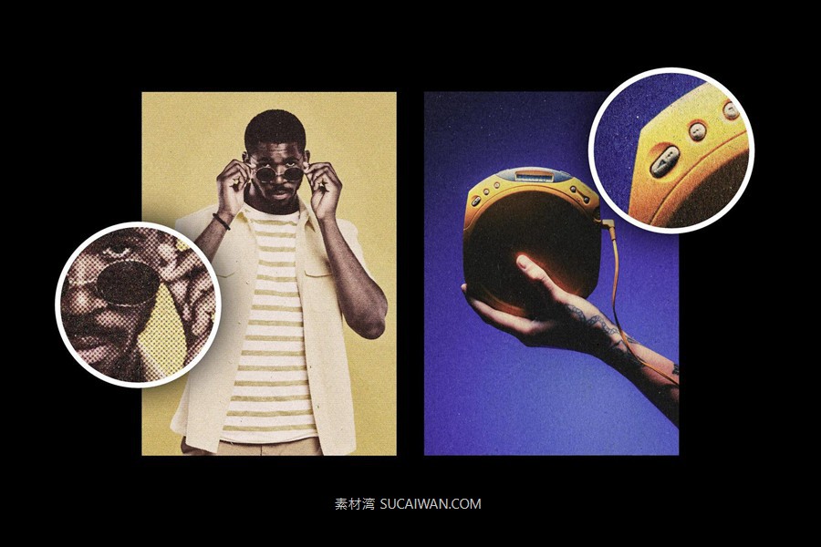 复古老式冲压头发灰尘噪点正宗印刷打印logo徽标特效叠加PSD样机 Authentic Vintage Printer , sucaiwan.com