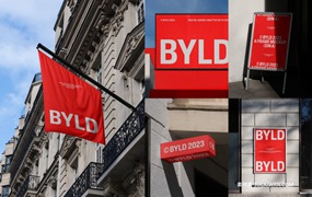 5款国外街头广告牌旗帜标牌海报设计PS展示效果图样机模板 BYLD Mockup – Sign & Poster Mockup Vol 2