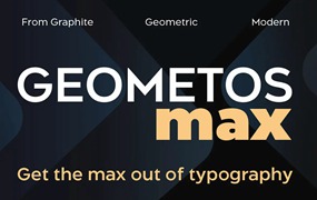 现代极简锐利几何风品牌海报Logo设计无衬线英文字体安装包 Myfonts – Geometos Max Font Family