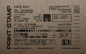 复古印刷品风格印章墨水粗糙瑕疵工厂标记运输标签PS模板样机 Print Stamp Logo Mockup