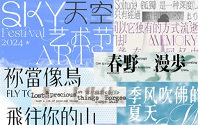 复古文艺半色调风格宋体vlog影视频剪辑封面海报手写中英文字体