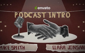 AE/PR模板:复古拼贴艺术定格动画喜剧访谈博客对话栏目开场片头