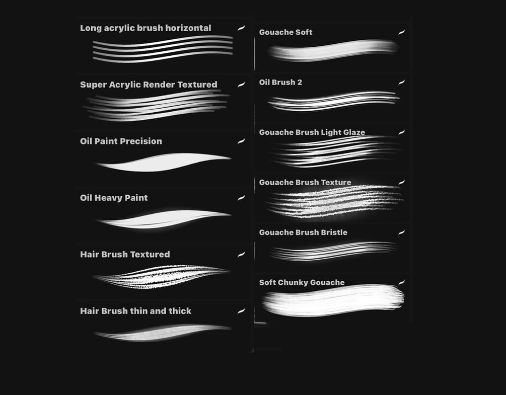35款平滑丙烯酸水墨毛笔笔刷颗粒粗糙绘画效果procreate笔刷画笔素材 35 Painting Brushes for Procreate , sucaiwan.com