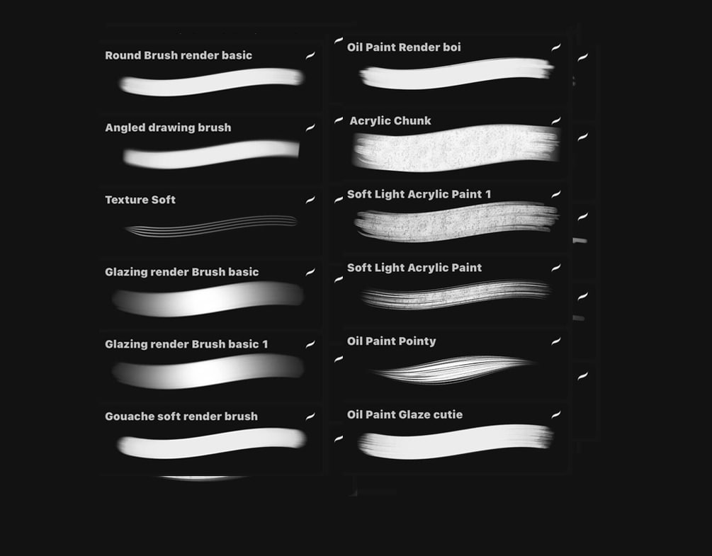 35款平滑丙烯酸水墨毛笔笔刷颗粒粗糙绘画效果procreate笔刷画笔素材 35 Painting Brushes for Procreate , sucaiwan.com