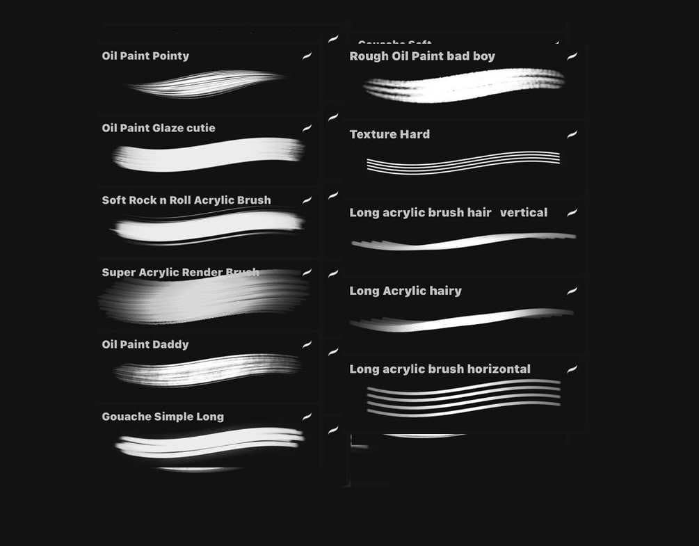 35款平滑丙烯酸水墨毛笔笔刷颗粒粗糙绘画效果procreate笔刷画笔素材 35 Painting Brushes for Procreate , sucaiwan.com