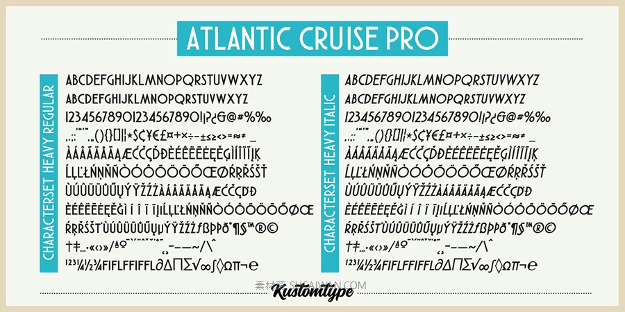 50年代复古几何美学旅行邮轮标志海报Logo设计无衬线英文字体素材 Myfonts – Atlantic Cruise Pro Font Family , 第2张-素材湾丨精选海外优质设计素材资源 50年代复古几何美学旅行邮轮标志海报Logo设计无衬线英文字体素材 Myfonts – Atlantic Cruise Pro Font Family , sucaiwan.com