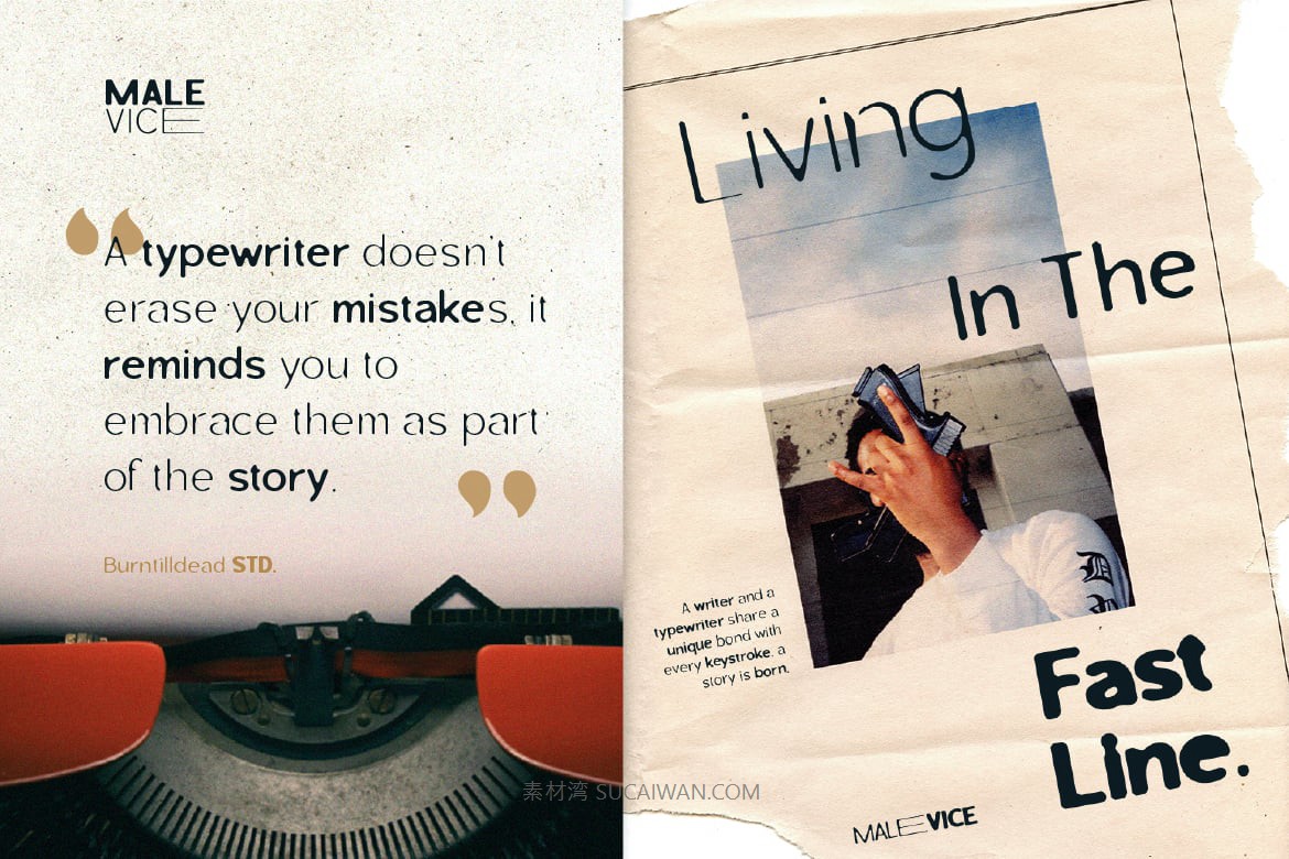 时尚复古品牌海报包装设计无衬线英文字体安装包 Malevice Inkbleed , 第7张-素材湾丨精选海外优质设计素材资源 时尚复古品牌海报包装设计无衬线英文字体安装包 Malevice Inkbleed , sucaiwan.com