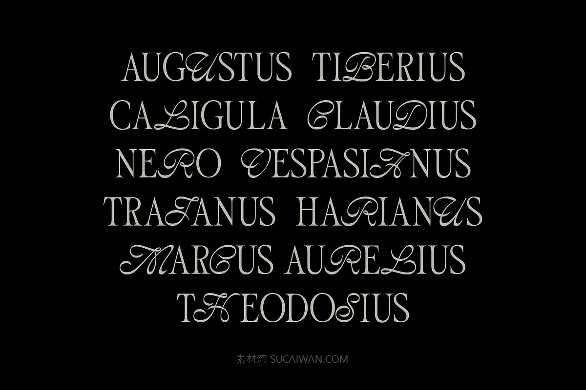 经典美感优雅流畅曲线品牌海报logo设计衬线英文字体安装包素材 ED Cadamuro – Combination font , sucaiwan.com