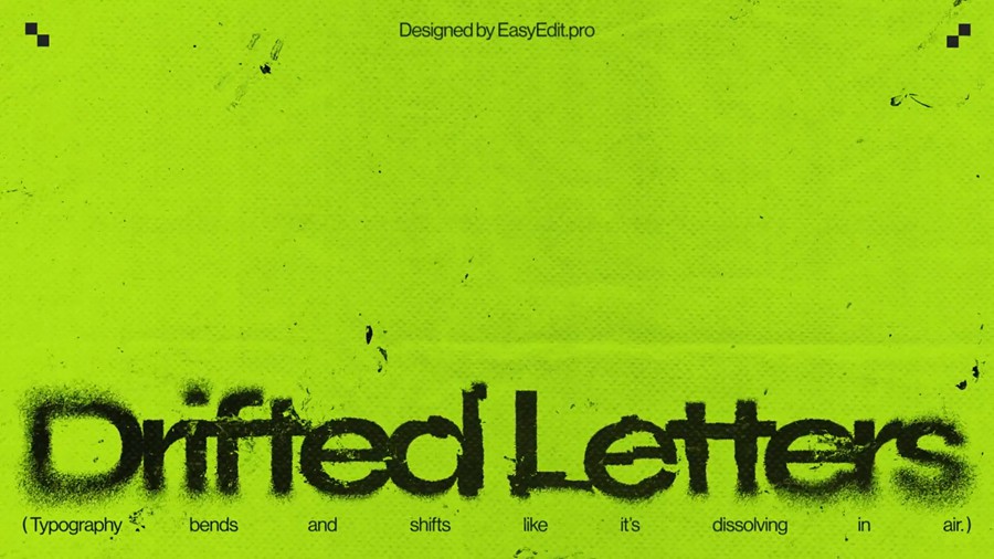 复古时尚邋遢喷雾扭曲文本标题排版动画PR Mogrt模板 Spray Distort Typography , sucaiwan.com