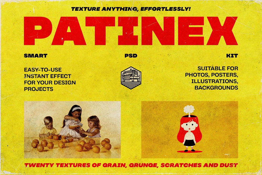 复古粒状划痕纹理照片效果ps特效滤镜样机 Patinex Smart Texturing Kit , 第1张-素材湾丨精选海外优质设计素材资源 复古粒状划痕纹理照片效果ps特效滤镜样机 Patinex Smart Texturing Kit , sucaiwan.com
