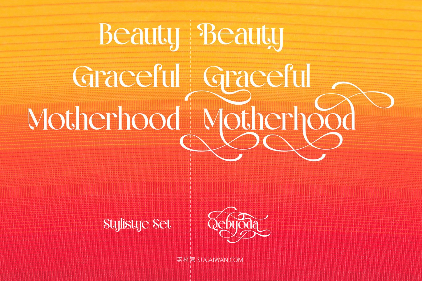 时尚优雅品牌海报徽标设计衬线英文字体安装包 Qebyoda – Elegant Luxury Font , 第6张-素材湾丨精选海外优质设计素材资源 时尚优雅品牌海报徽标设计衬线英文字体安装包 Qebyoda – Elegant Luxury Font , sucaiwan.com