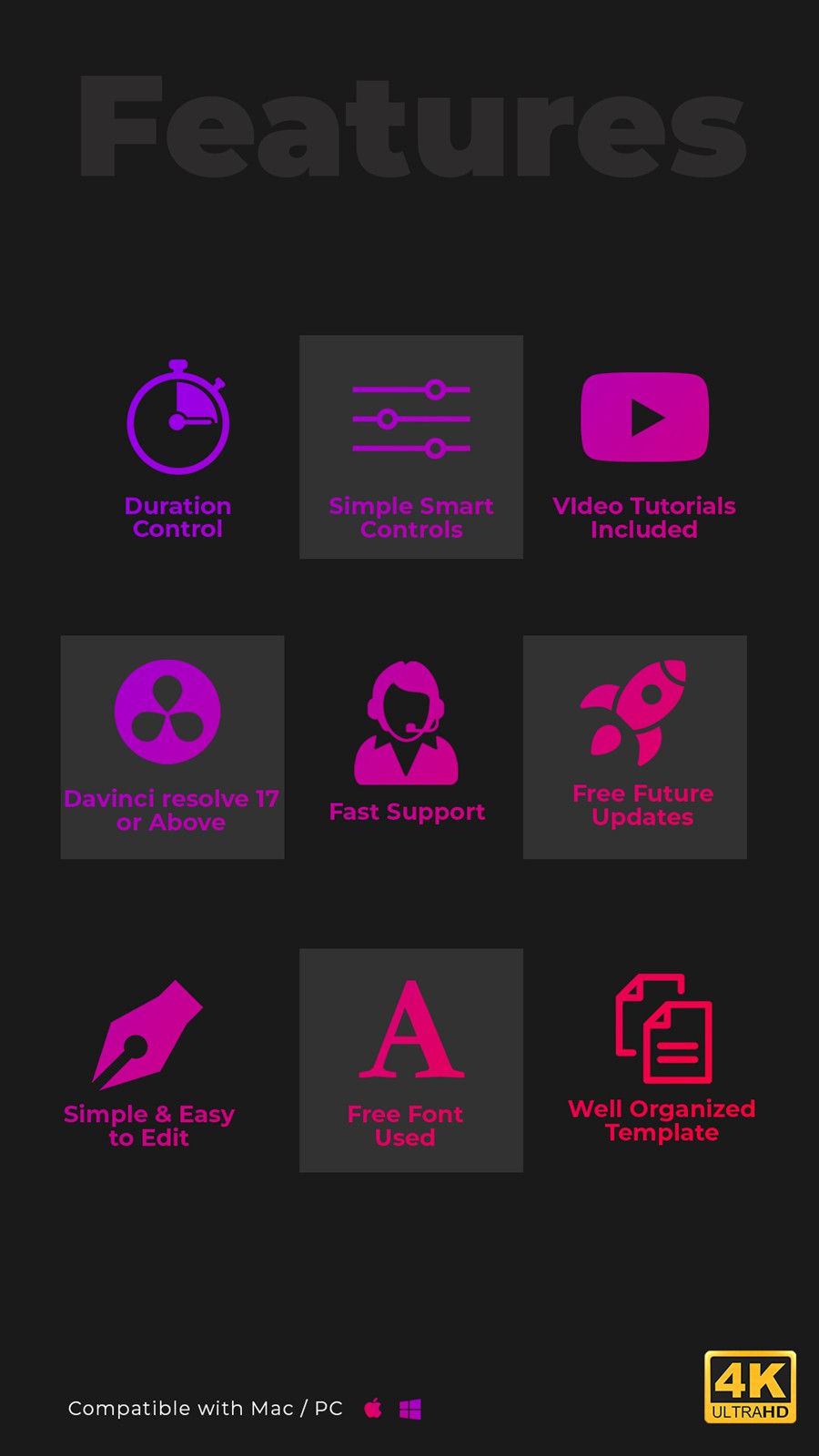 达芬奇预设：7800个超级创意文字标题排版字幕条+LUTS+无缝转场+叠加+音效合集V7 Super Creators Pack (7800+ Elements) , sucaiwan.com