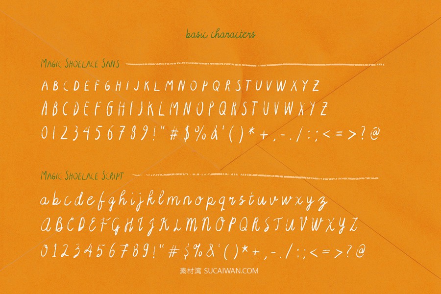 英文字体：复古优雅俏皮随意手写铅笔纹理连笔标题logo排版字体 Magic Shoelace Handwritten Font Duo , sucaiwan.com