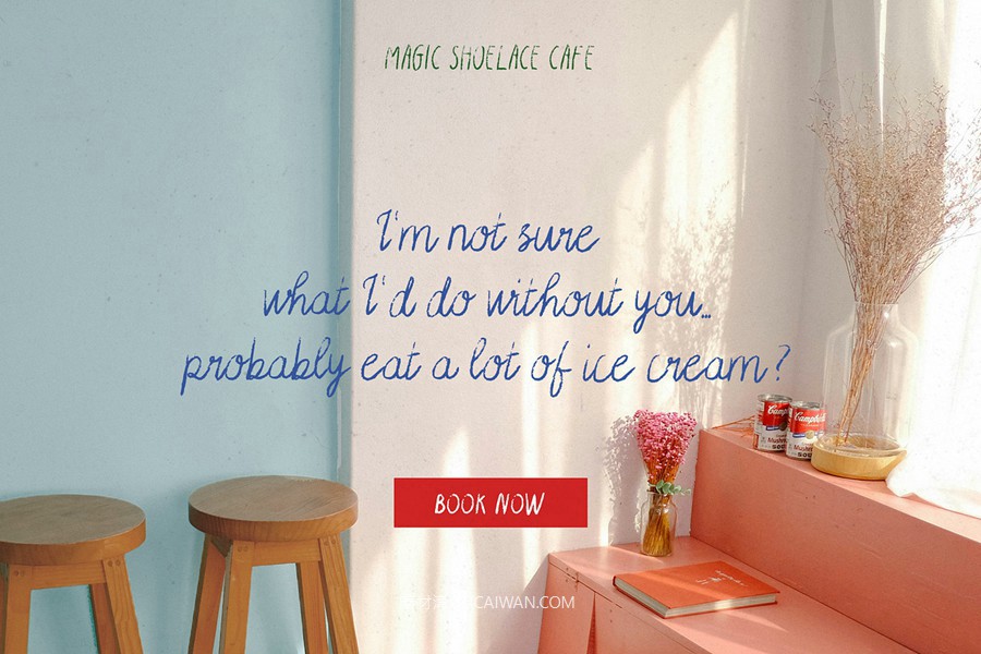 英文字体：复古优雅俏皮随意手写铅笔纹理连笔标题logo排版字体 Magic Shoelace Handwritten Font Duo , sucaiwan.com