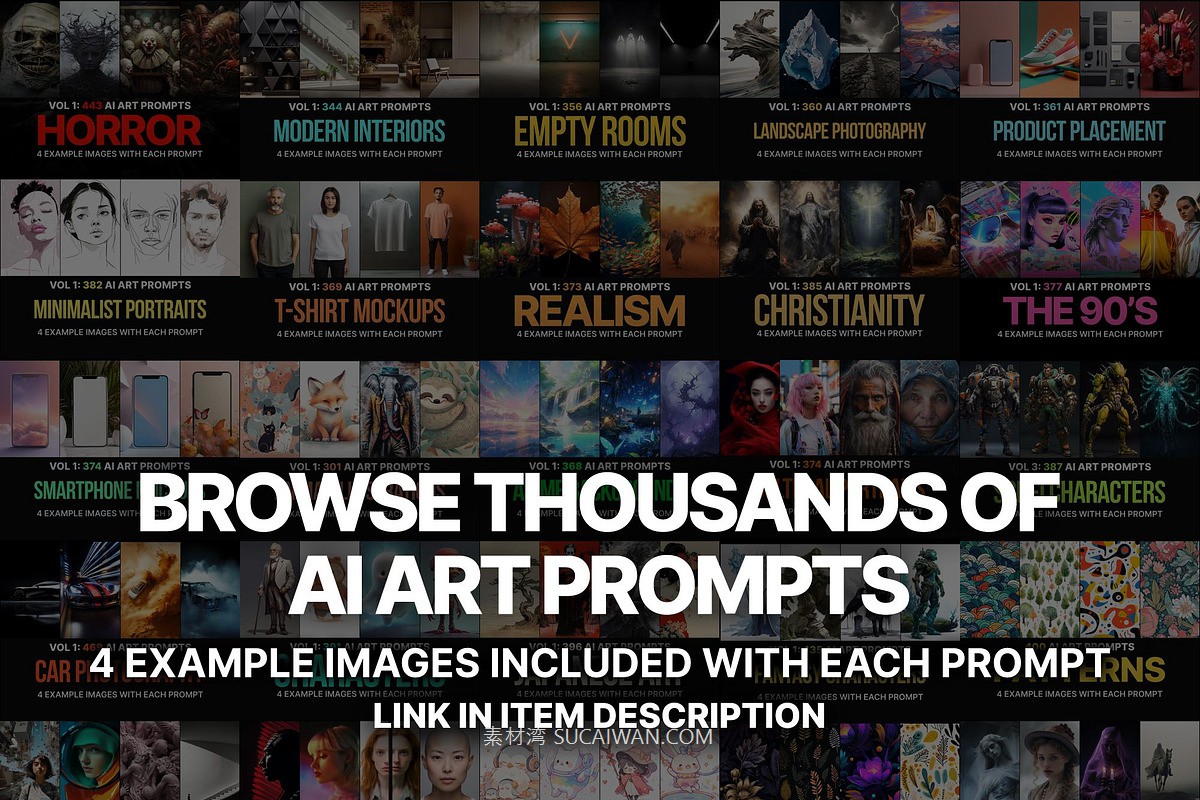 392组Ai智能Midjourney生成游戏人物野蛮人手机电脑壁纸图片+代码关键词素材 392 Midjourney Prompts for Barbarians , sucaiwan.com