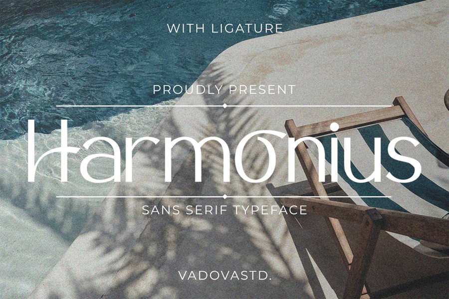 时尚优雅美学品牌包装婚礼请柬设计无衬线英文字体安装包 Harmonius Sans Serif Font , sucaiwan.com