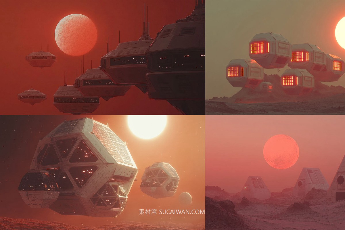 516款AI人工智能Midjourney生成未来科幻赛博朋克场景图片/关键词代码咒语素材包 516 Ai Art Prompts & Images For Minimal Sci-Fi , 第8张-素材湾丨精选海外优质设计素材资源 516款AI人工智能Midjourney生成未来科幻赛博朋克场景图片/关键词代码咒语素材包 516 Ai Art Prompts & Images For Minimal Sci-Fi , sucaiwan.com