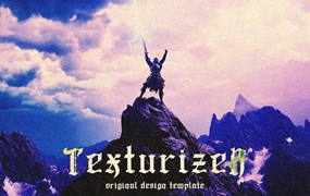 复古卡通纹理噪点印刷打印照片效果PS特效样机 Texturizer Original Design Effect