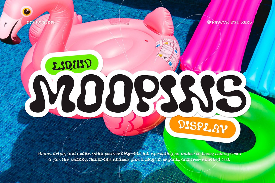 创意俏皮品牌海报包装设计装饰英文字体安装包 Moopins Creative Font , 第1张-素材湾丨精选海外优质设计素材资源 创意俏皮品牌海报包装设计装饰英文字体安装包 Moopins Creative Font , sucaiwan.com