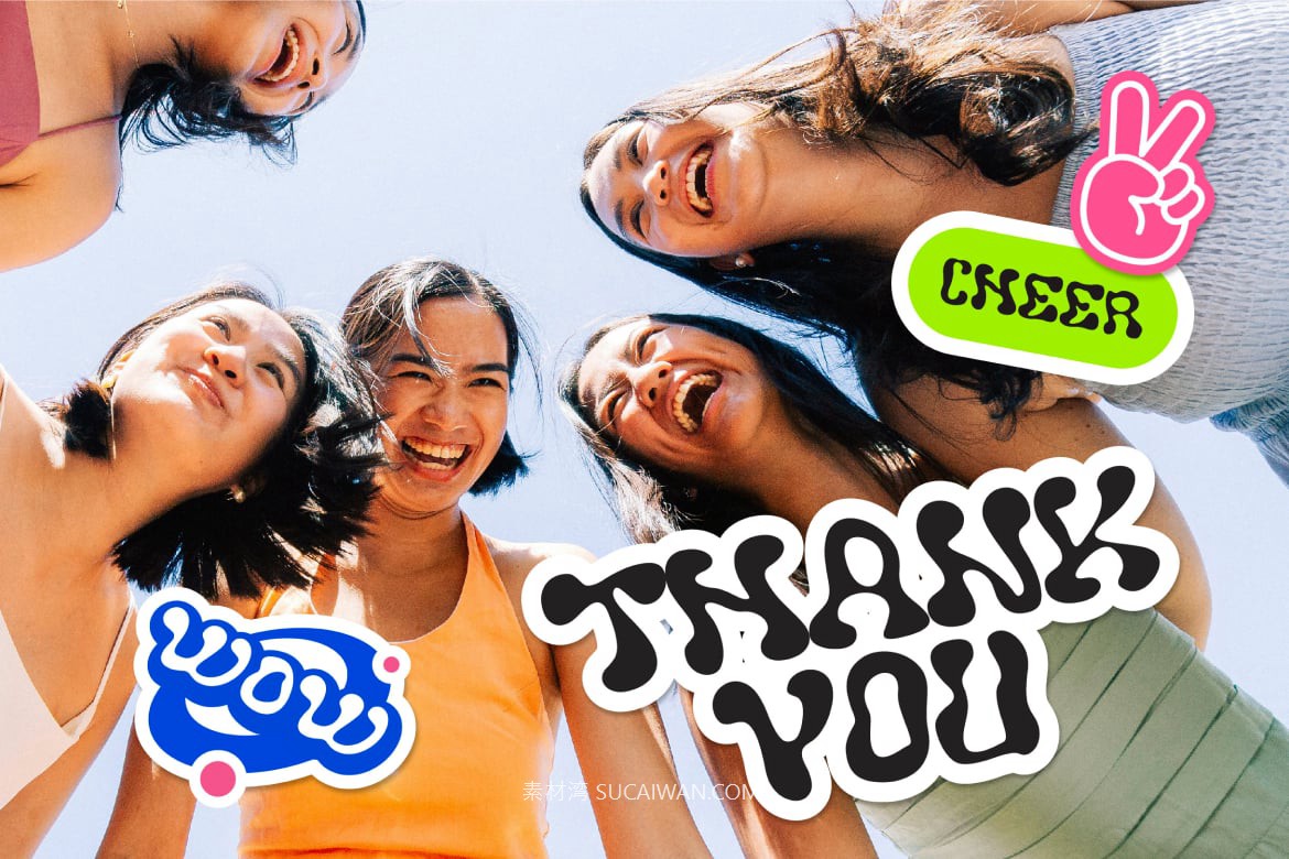 创意俏皮品牌海报包装设计装饰英文字体安装包 Moopins Creative Font , 第4张-素材湾丨精选海外优质设计素材资源 创意俏皮品牌海报包装设计装饰英文字体安装包 Moopins Creative Font , sucaiwan.com