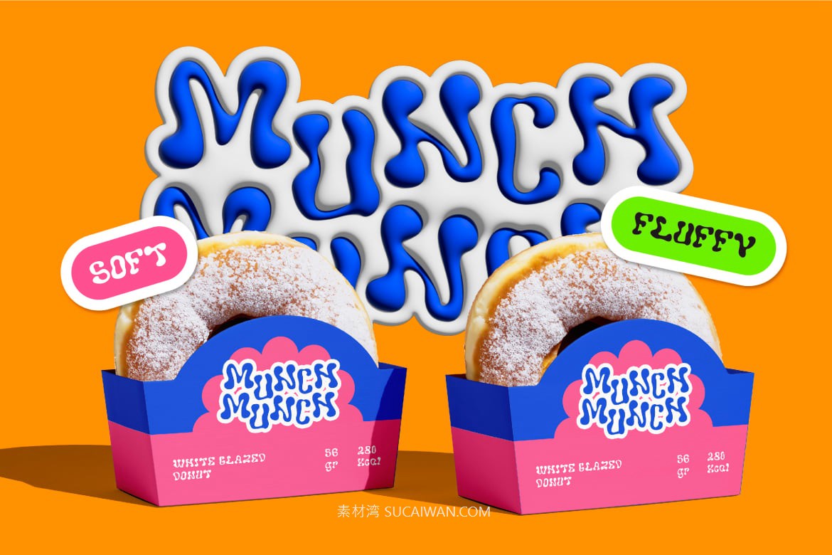 创意俏皮品牌海报包装设计装饰英文字体安装包 Moopins Creative Font , 第7张-素材湾丨精选海外优质设计素材资源 创意俏皮品牌海报包装设计装饰英文字体安装包 Moopins Creative Font , sucaiwan.com