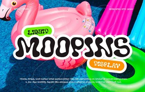 创意俏皮品牌海报包装设计装饰英文字体安装包 Moopins Creative Font