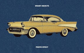 复古半色调riso打印照片效果ps特效滤镜样机 Retro Halftone Photo Template
