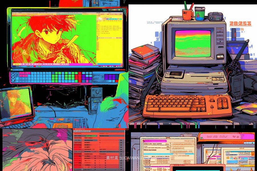 343款AI人工智能Midjourney生成复古动漫漫画电脑手机壁纸图片/关键词代码咒语素材包 343 Midjourney Prompts for Retro Anime , 第7张-素材湾丨精选海外优质设计素材资源 343款AI人工智能Midjourney生成复古动漫漫画电脑手机壁纸图片/关键词代码咒语素材包 343 Midjourney Prompts for Retro Anime , sucaiwan.com