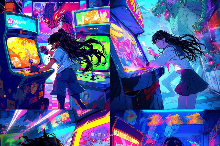 343款AI人工智能Midjourney生成复古动漫漫画电脑手机壁纸图片/关键词代码咒语素材包 343 Midjourney Prompts for Retro Anime , 第8张-素材湾丨精选海外优质设计素材资源 343款AI人工智能Midjourney生成复古动漫漫画电脑手机壁纸图片/关键词代码咒语素材包 343 Midjourney Prompts for Retro Anime , sucaiwan.com