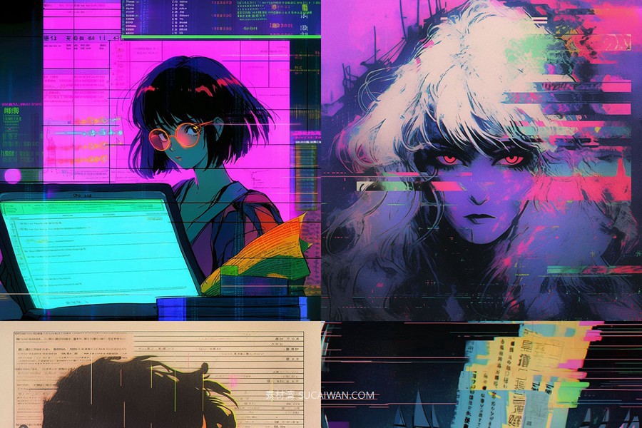 343款AI人工智能Midjourney生成复古动漫漫画电脑手机壁纸图片/关键词代码咒语素材包 343 Midjourney Prompts for Retro Anime , 第10张-素材湾丨精选海外优质设计素材资源 343款AI人工智能Midjourney生成复古动漫漫画电脑手机壁纸图片/关键词代码咒语素材包 343 Midjourney Prompts for Retro Anime , sucaiwan.com