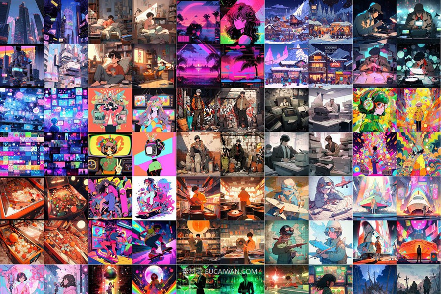 343款AI人工智能Midjourney生成复古动漫漫画电脑手机壁纸图片/关键词代码咒语素材包 343 Midjourney Prompts for Retro Anime , 第20张-素材湾丨精选海外优质设计素材资源 343款AI人工智能Midjourney生成复古动漫漫画电脑手机壁纸图片/关键词代码咒语素材包 343 Midjourney Prompts for Retro Anime , sucaiwan.com