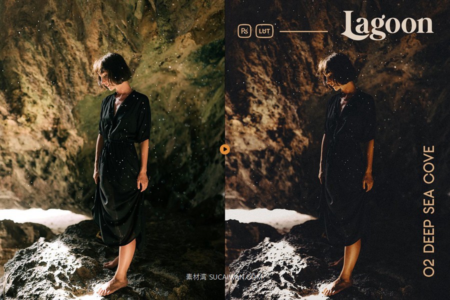 深海洋温暖色调电影肖像旅行摄影照片调色Lightroom&LUT预设 Lagoon Lightroom Presets and LUTs , sucaiwan.com