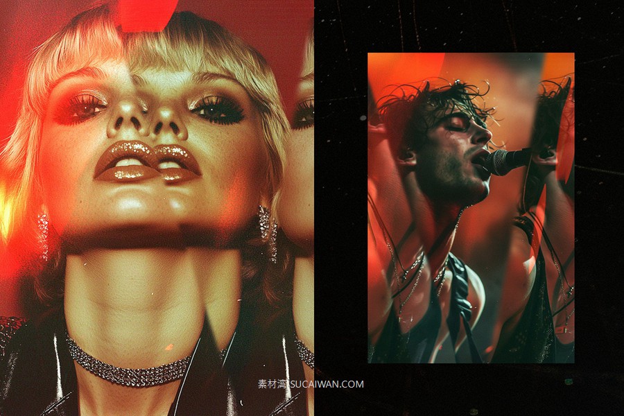 故障扭曲棱镜反射照片效果ps特效滤镜样机 Distorted Mirror Poster Effect , sucaiwan.com