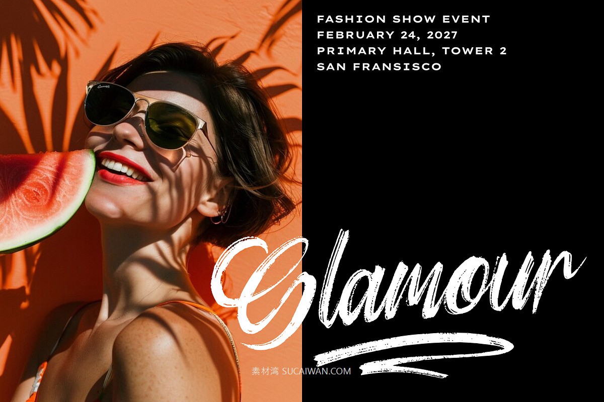 时尚优雅海报服装包装徽标设计笔刷手写英文字体安装包 Aether Melodies – Elegant Dry Brush Font , sucaiwan.com